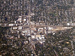 Aerial view of Downers Grove, Illinois, October 2024
